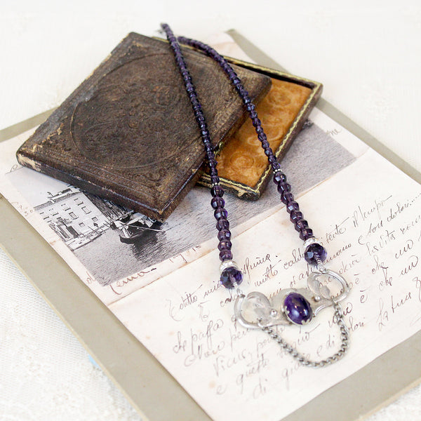 Art Nouveau Style Amethyst Necklace