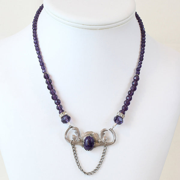 Art Nouveau Style Amethyst Necklace