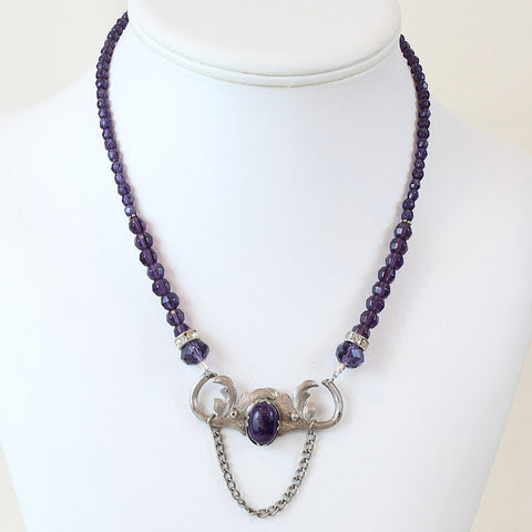 Art Nouveau Style Amethyst Necklace