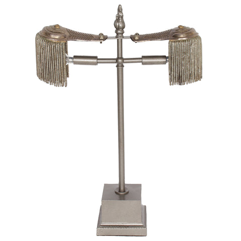 Antique Italian Silver Epaulettes Desk Lamp