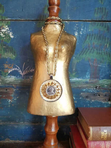 Original One of a Kind Coin Pendant Chain Necklace