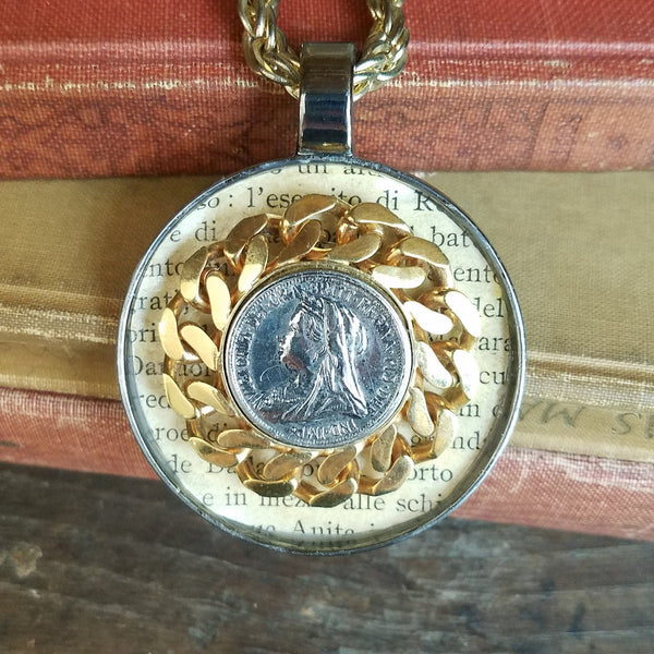 Original One of a Kind Coin Pendant Chain Necklace