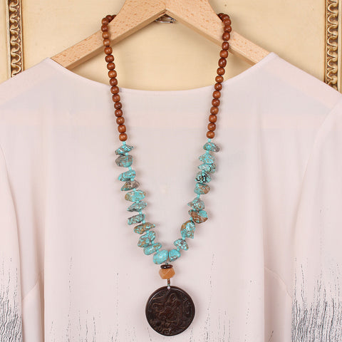 Turquoise and Ironstone Statement Necklace