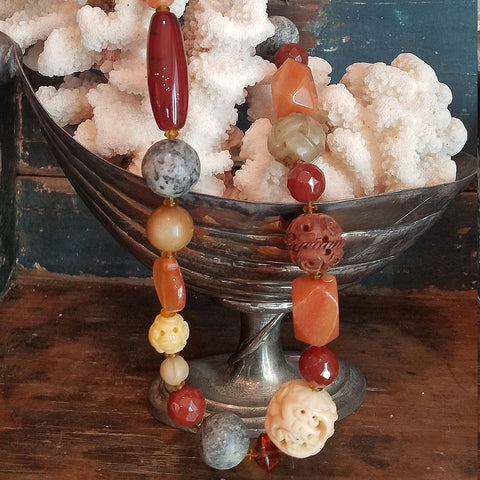 Fall Color Gemstone Handmade Necklace