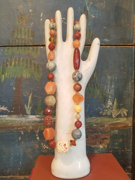 Fall Color Gemstone Handmade Necklace