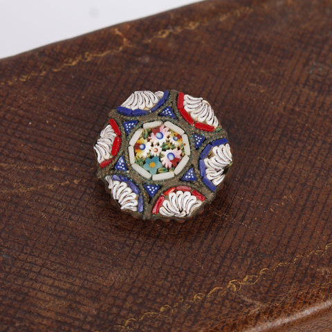 Vintage Italian Small Hexagonal Micromosaic Pin