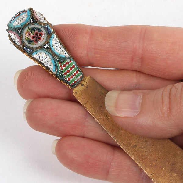Vintage Italian Letter Opener with Micromosaic Handle