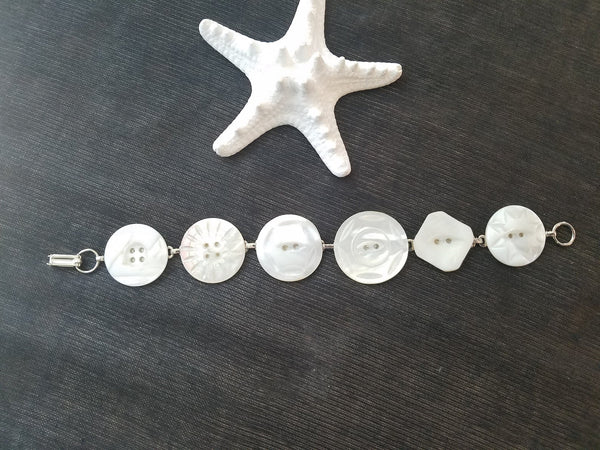 Vintage Mother of Pearl Button Bracelet