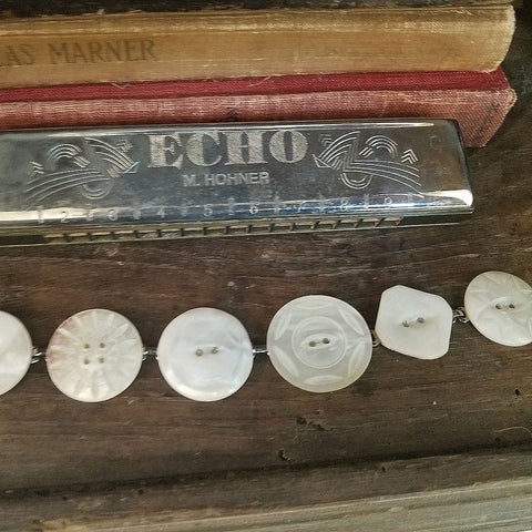 Vintage Mother of Pearl Button Bracelet