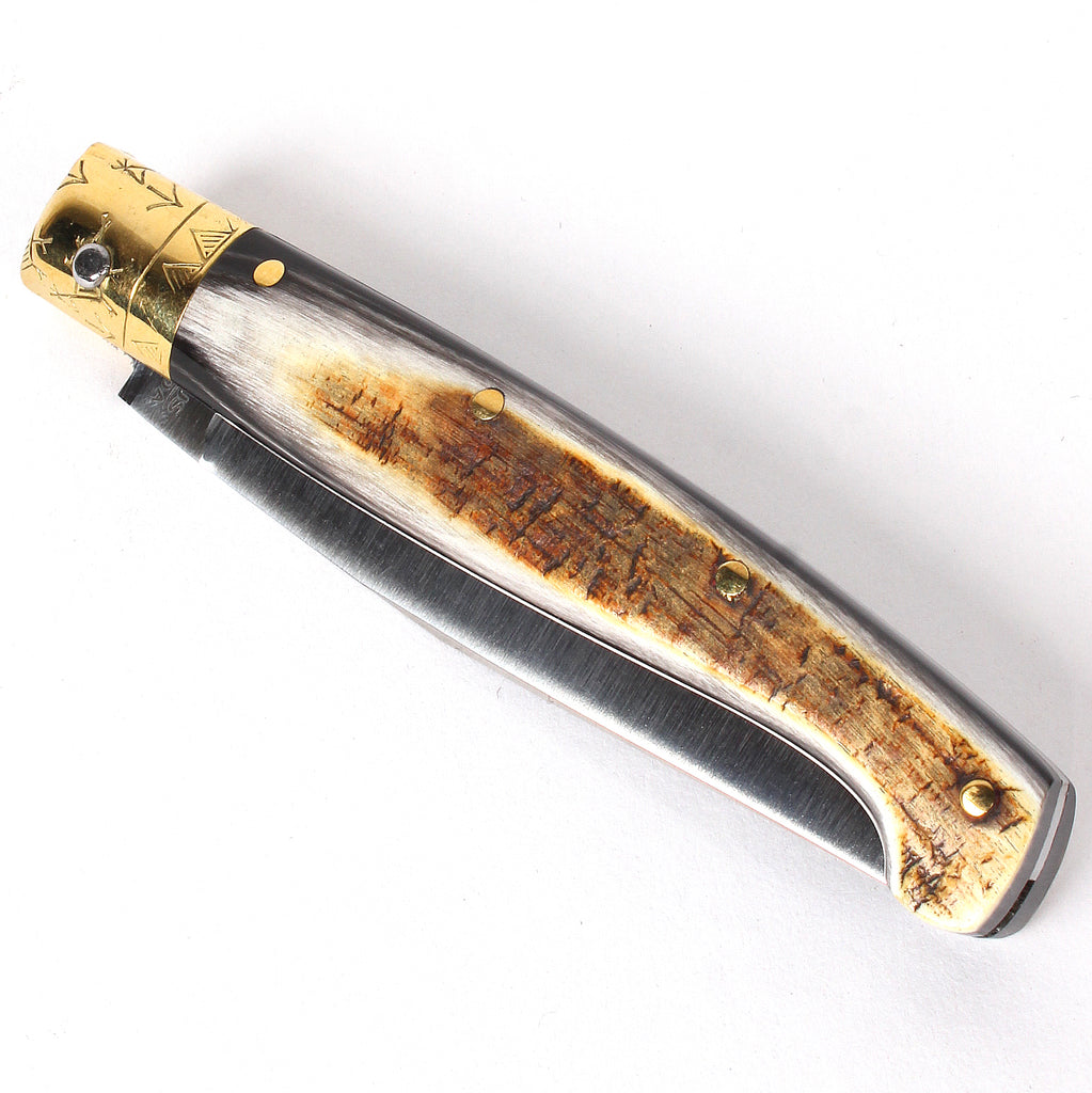 アンティーク サーバー•ナイフ(Ｗ．A. SARMRNTO.LDA)ポルトガル製 Stacked Leather Layered-Steel Knife with Sheath