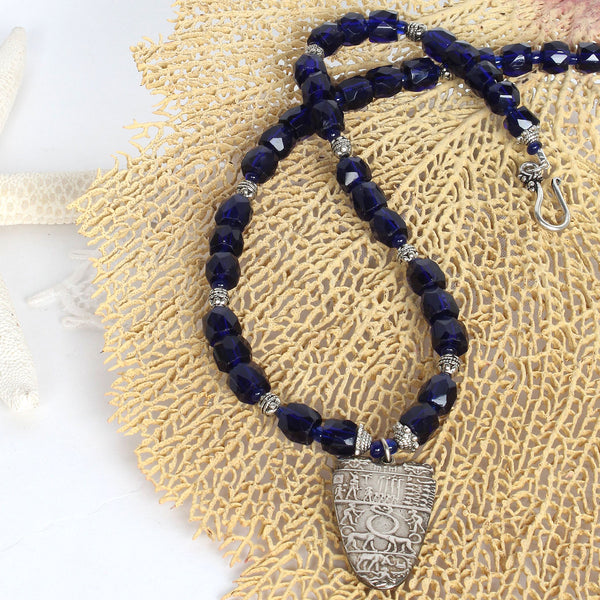 Purple Glass Egyptian Style Necklace