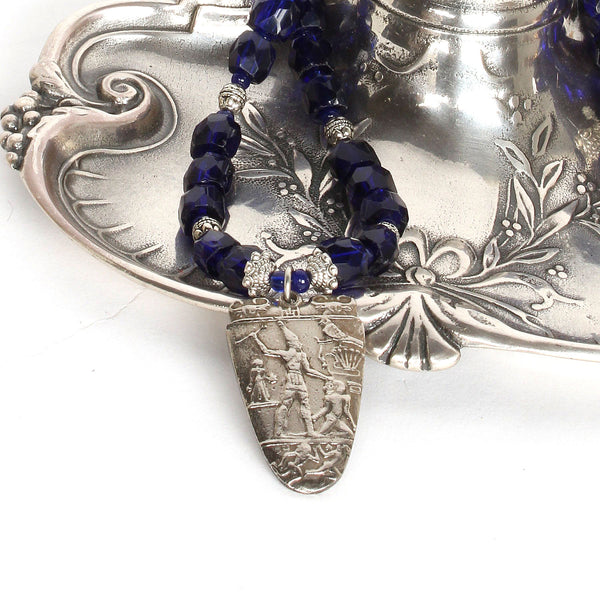 Purple Glass Egyptian Style Necklace