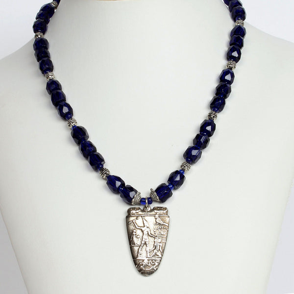 Purple Glass Egyptian Style Necklace
