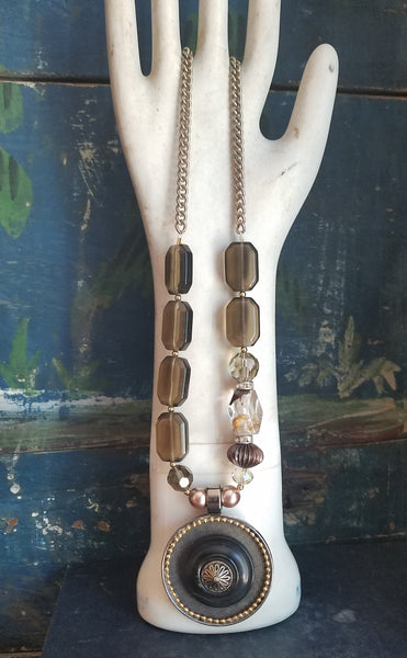 Original Pendant Smoky Quartz Statement Necklace