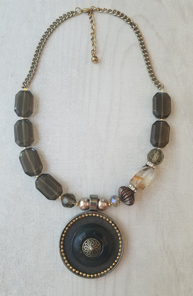 Original Pendant Smoky Quartz Statement Necklace