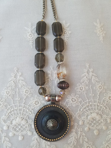 Original Pendant Smoky Quartz Statement Necklace