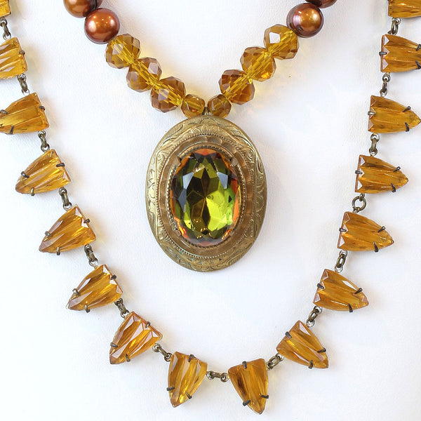 Topaz Recreated Vintage Statement Necklace