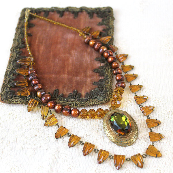 Topaz Recreated Vintage Statement Necklace