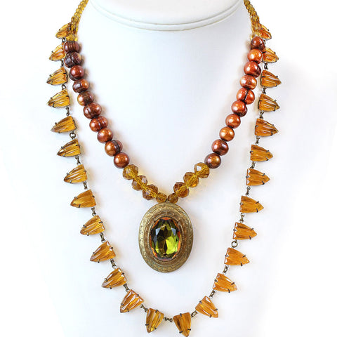 Topaz Recreated Vintage Statement Necklace