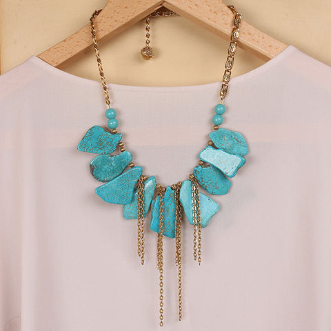 Turquoise and Gold Showstopper Necklace