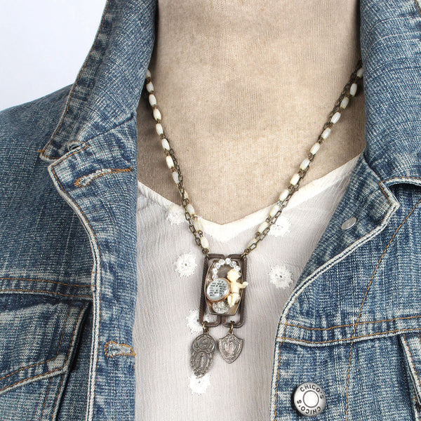 Mother of Pearl Assemblage Necklace