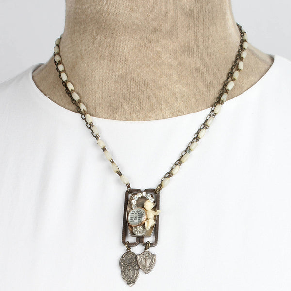 Mother of Pearl Assemblage Necklace