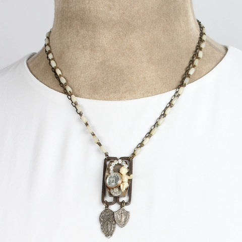 Mother of Pearl Assemblage Necklace