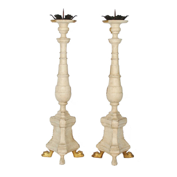 Pair of Gilded Altar Candlesticks - Fatto a Mano Antiques - 3