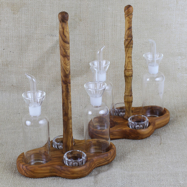 Olive Wood Oil & Vinegar Set - Fatto a Mano Antiques - 3
