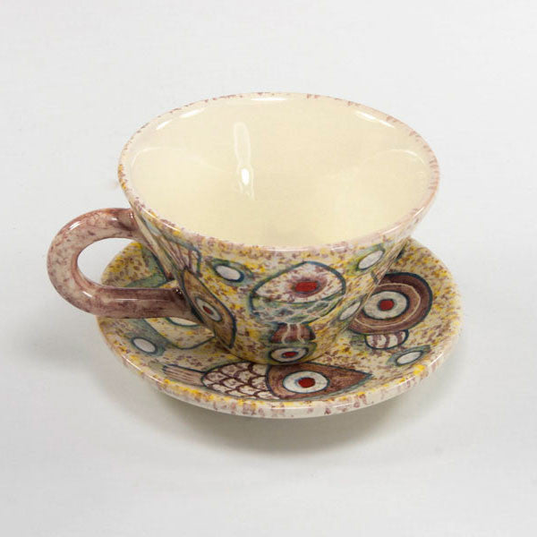 Pesce Cappuccino Cup and Saucer - Fatto a Mano Antiques - 2