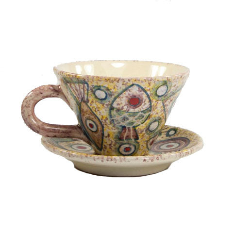 Pesce Cappuccino Cup and Saucer - Fatto a Mano Antiques - 1